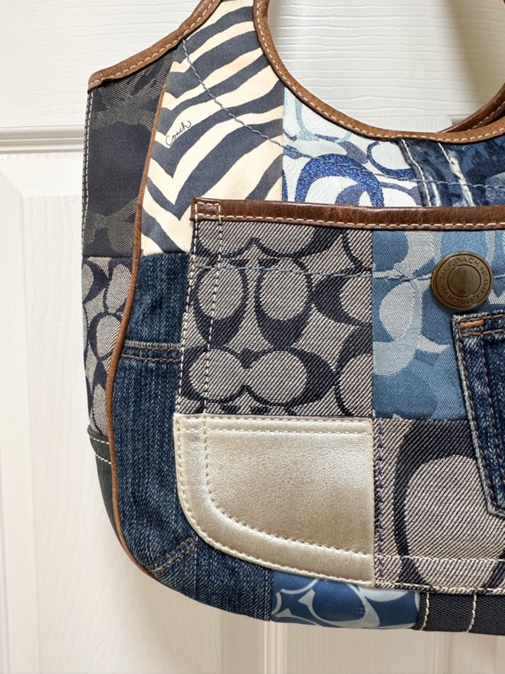 Coach Ergo Denim Patchwork Hobo Limited Edition Shoulder Bag Vintage Y2K - Picture 5 of 15